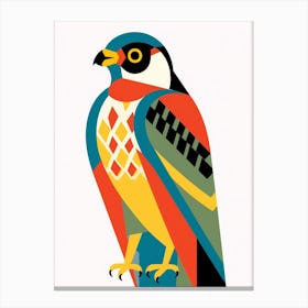 Colourful Geometric Bird Falcon 3 Canvas Print