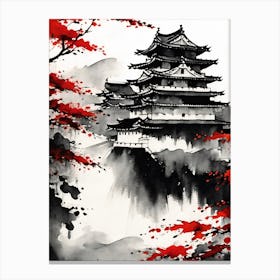 Japanese Castle Painting Canvas Print