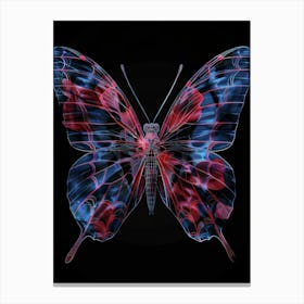 Butterfly In Blue And Red Canvas Print