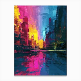 Abstract City | Pixel Art Series 3 Canvas Print