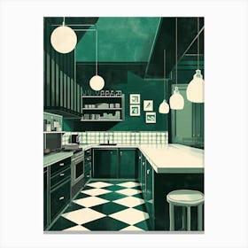 Retro Art Deco Inspired Kitchen 1 Canvas Print