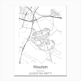 Houten,Netherlands Minimalist Map Canvas Print