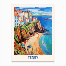 Tenby Wales 3 Uk Travel Poster Canvas Print