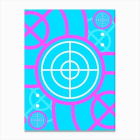 Geometric Glyph in White and Bubblegum Pink and Candy Blue n.0025 Canvas Print