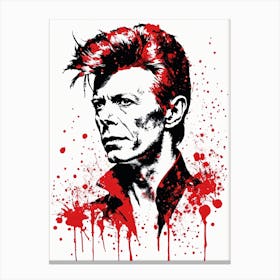 David Bowie Portrait Ink Painting (28) Canvas Print