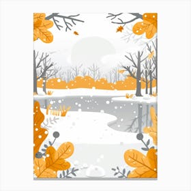 Autumn Leaves In The Forest Canvas Print