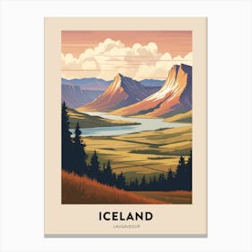 Laugavegur Iceland 2 Vintage Hiking Travel Poster Canvas Print