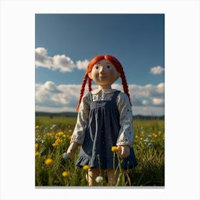 Doll In A Field Canvas Print