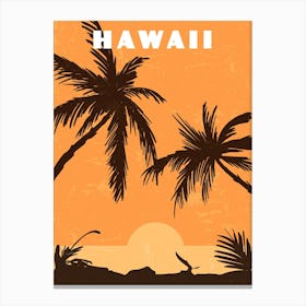 Hawaii, USA — Retro travel minimalist poster Canvas Print