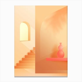 Stairway — boho travel poster Canvas Print