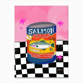 Vintage Salmon Tin Ocean Sea Food Canvas Print