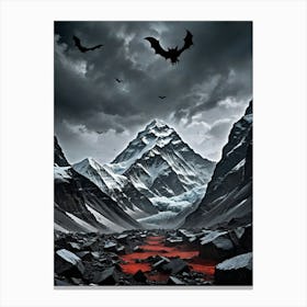 Bats In The Sky The Snow-Capped Majesty of Everest Canvas Print