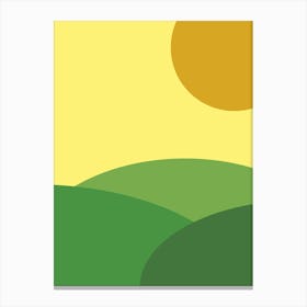 Landscape With Sun Canvas Print