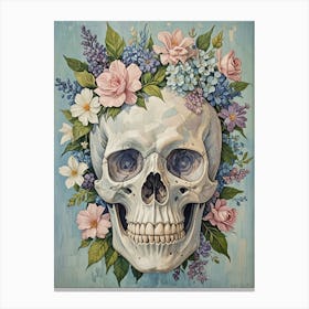 Skull With Flowers no2 Canvas Print