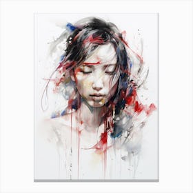 Thoughtful Moods Watercolor Canvas Print