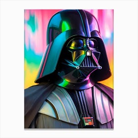 Darth Vader Star Wars Neon Iridescent (29) Canvas Print