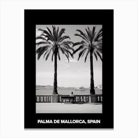 Poster Of Palma De Mallorca, Spain, Mediterranean Black And White Photography Analogue 2 Canvas Print