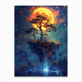 Tree In The Moonlight 2 Canvas Print