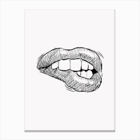 Drawing Of A Lips Canvas Print