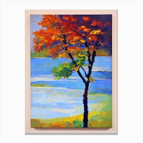 European Larch tree Abstract Block Colour Canvas Print