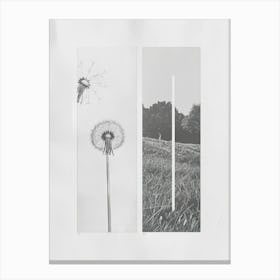 Dandelion Flower Photo Collage 1 Canvas Print