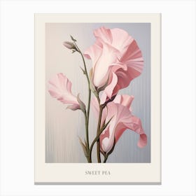 Floral Illustration Sweet Pea 3 Poster Canvas Print