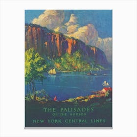 Palasades New York Vintage Travel Poster Canvas Print