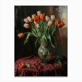 Baroque Floral Still Life Tulip 3 Canvas Print
