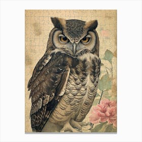 Philipine Eagle Owl Japanese Painting 2 Canvas Print