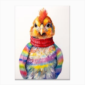 Baby Animal Wearing Sweater Bird 3 Canvas Print