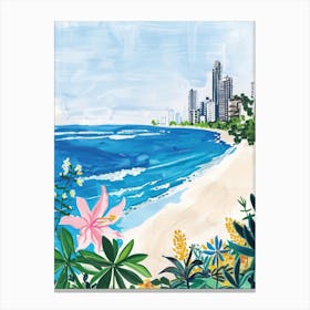 Travel Poster Happy Places Gold Coast 2 Canvas Print