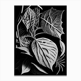 Marsh Tea Leaf Linocut 1 Canvas Print
