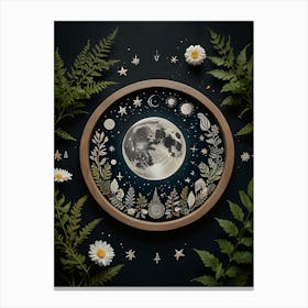 Moon And Ferns Canvas Print