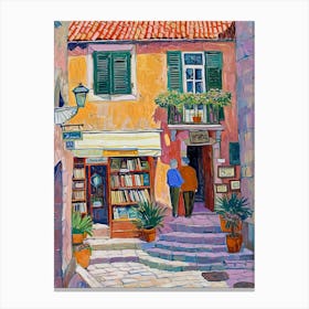 Dubrovnik Book Nook Bookshop 4 Canvas Print