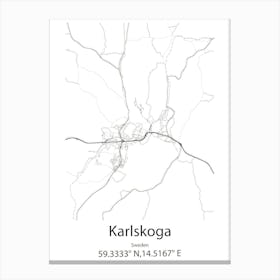 Karlskoga,Sweden Minimalist Map Canvas Print