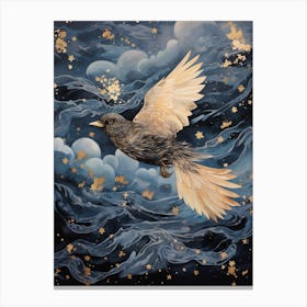 Finch Gold Detail Painting Canvas Print