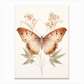 Butterfly On A Flower Canvas Print