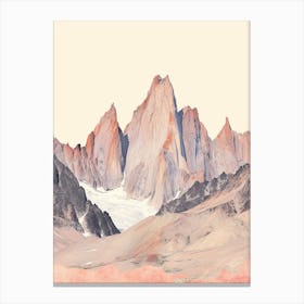 Mount Whitney Usa Color Line Drawing (3) Canvas Print