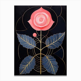 Rose 4 Hilma Af Klint Inspired Flower Illustration Canvas Print
