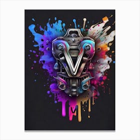 Sdxl 09 V8 Engine Logo With Colorful Paint Spots In The Style 0 Canvas Print