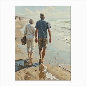 Walking On The Beach Canvas Print