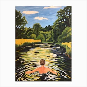 Wild Swimming At River Wensum Norfolk 1 Canvas Print