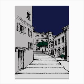 Background Street Buildings Town Canvas Print