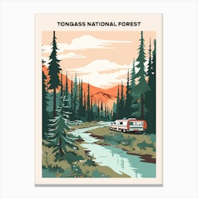 Tongass National Forest Midcentury Travel Poster Canvas Print