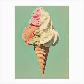 Kitsch Ice Cream Cone Collage 2 Canvas Print
