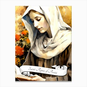 Saint Agnes Of Assisi Italy Catholic Church Italian St Canvas Print