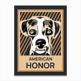 American Honor - Political Style Design Template With An Awarded Dog Illustration - dog, puppy, cute, dogs, puppies Canvas Print