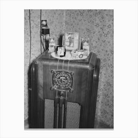 Radio With Ornaments And Decorations In Home Of Fsa (Farm Security Administration) Client Near Canvas Print