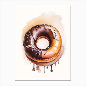 Coffee Flavored Donut Cute Neon 2 Canvas Print