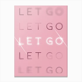 Motivational Words Let Go Quintet in Pink Canvas Print
